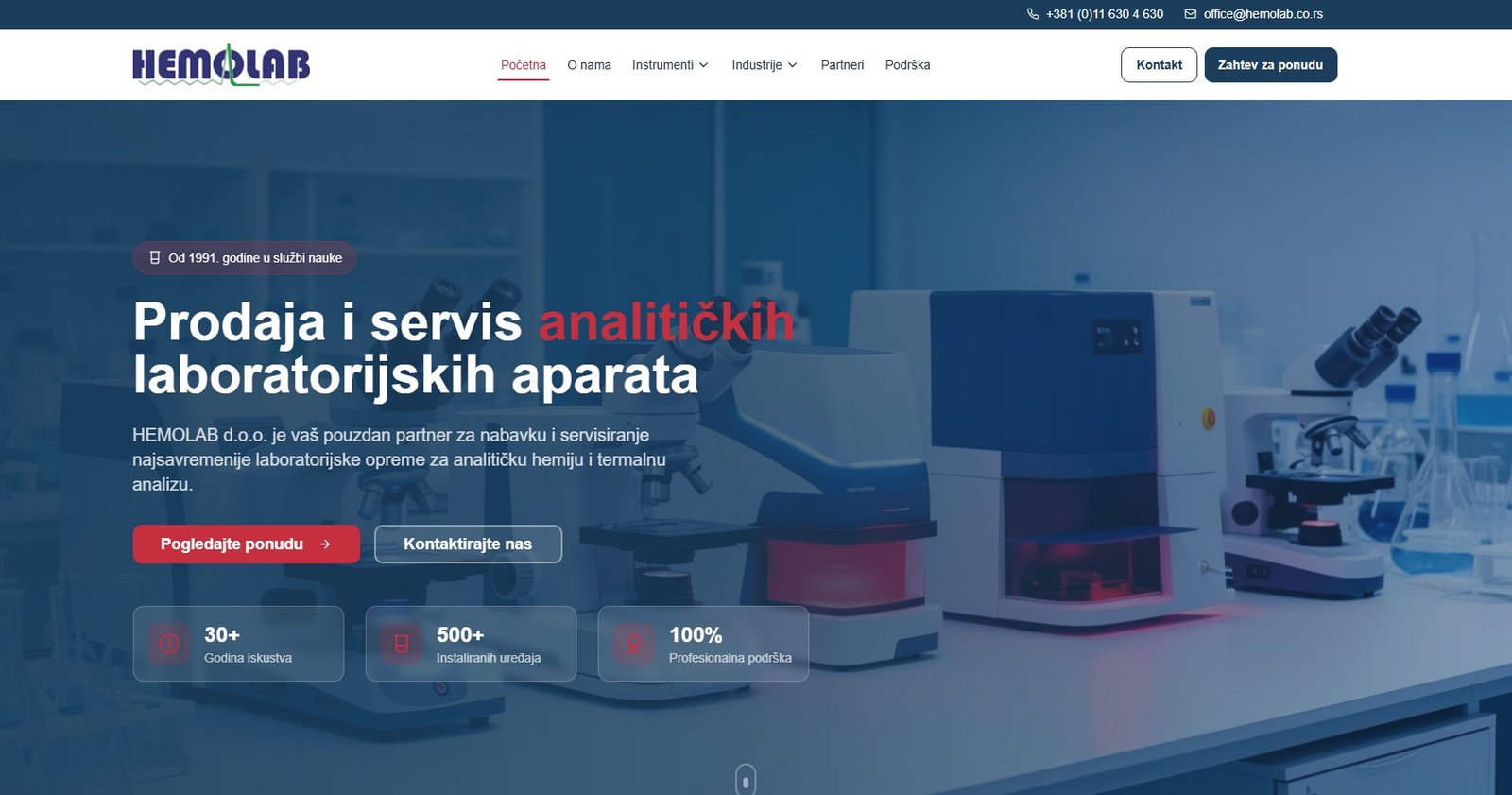 Izrada sajta za Hemolab laboratoriju Beograd - web dizajn i SEO optimizacija