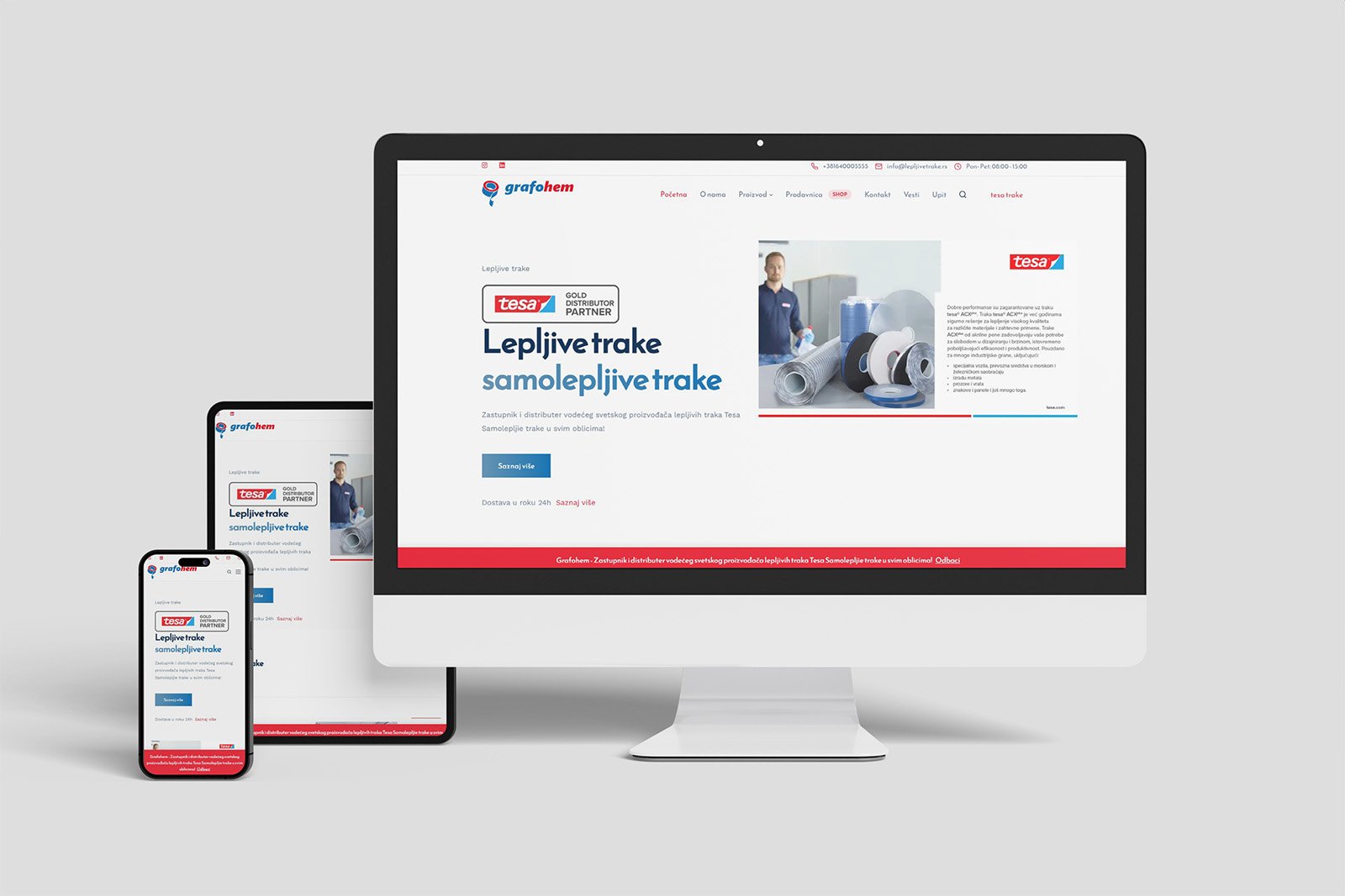 Izrada sajta za lepljive trake 1 Advetore izrada sajta trake website